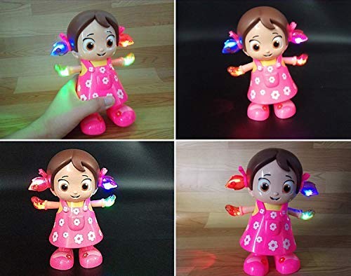 Musical Dancing Doll with Flashing Lights, Walking Singing Doll Musical Toys for 3+ Years Kids, Girls, Boys - Multicolor