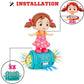 Fashion Girl Musical Dancing Girl 360 Degree Rotating with 5D Light and Musical Sound Activity Kids' Play Center Toy with Bump and Go Functions 1+ Year Kids