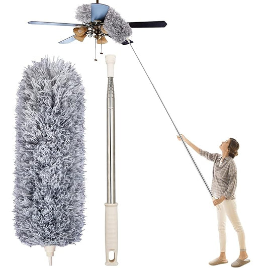 Microfiber Feather Extendable Duster with extra-long pole & Bendable head