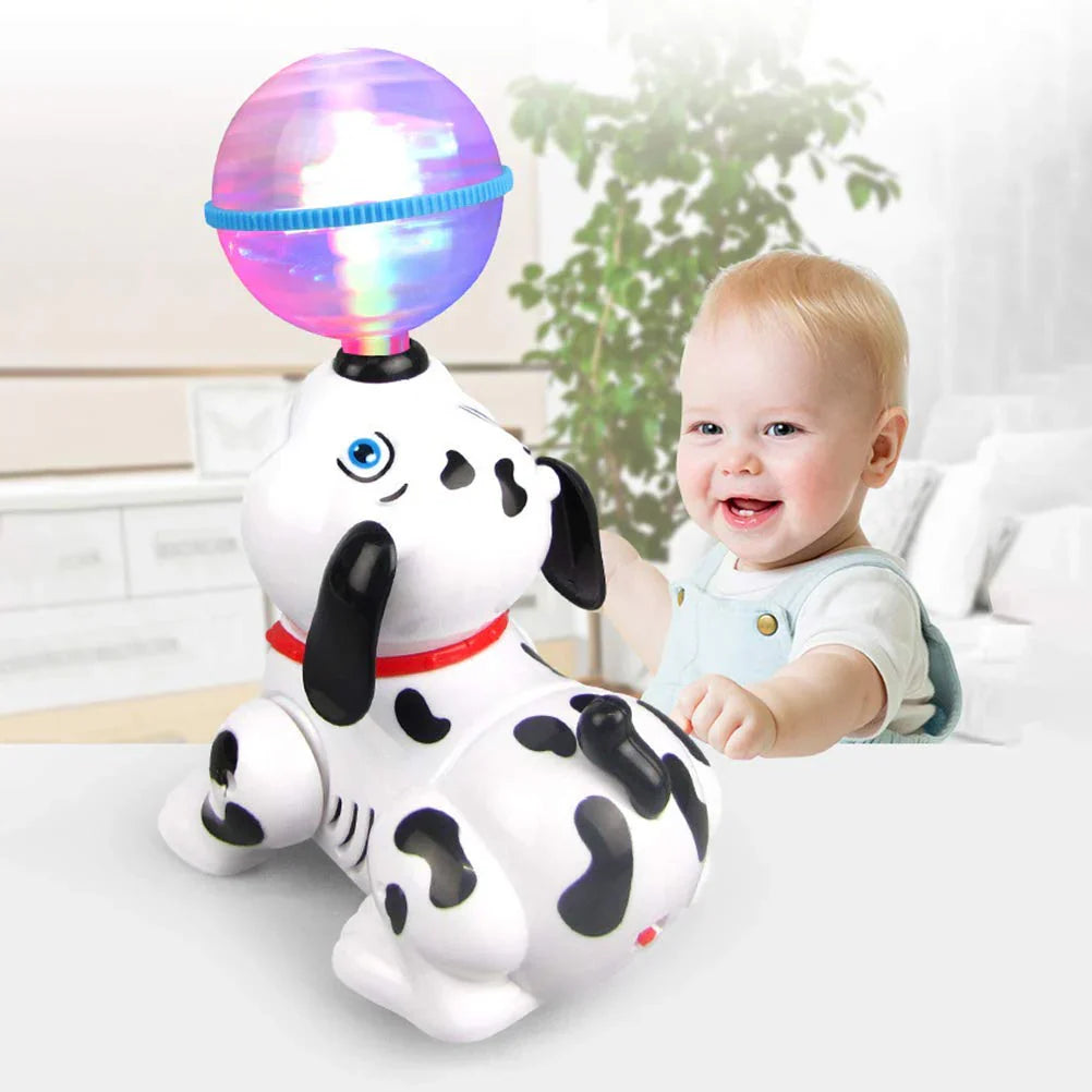 Dancing Dog Toys with Led Lights Flashing and Music, 360 Body Spinning Dog Toy