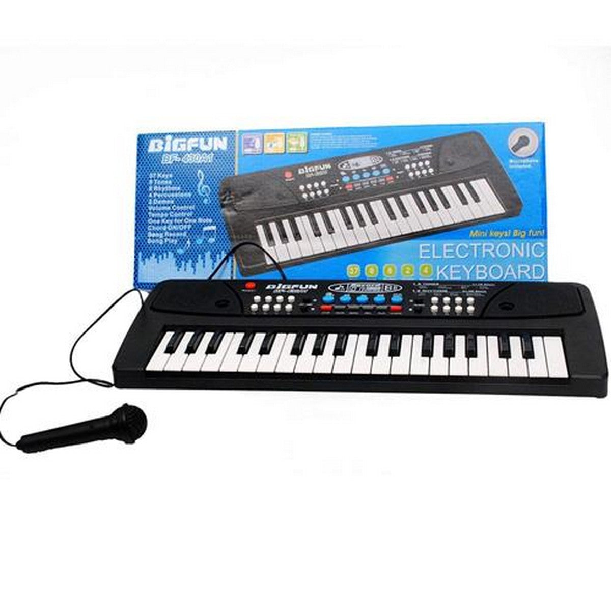 37Key Bigfun Keyboard Toy with Adapter Portable Electronic Keyboards for Beginners Musical Toys Pianos, DC Power Option and Recording Function with MIC