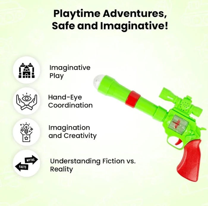 Battery Operated 3D Projection Strike Toy Gun with Vibrant Light & Sound Effects for Kids/Gifts/Toddlers